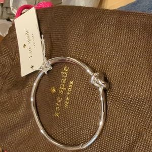 NWT Kate Spade love me knot bangle bracelet SILVER